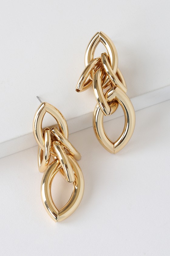 Chic Chunky Gold Earrings - Knot Earrings - Earrings