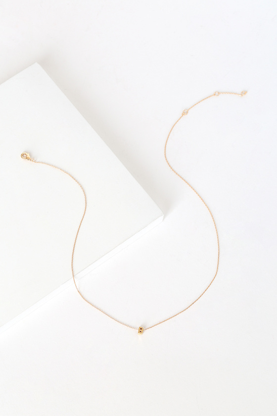Chic Charm Necklace "B" Charm Necklace Dainty Gold Necklace Lulus