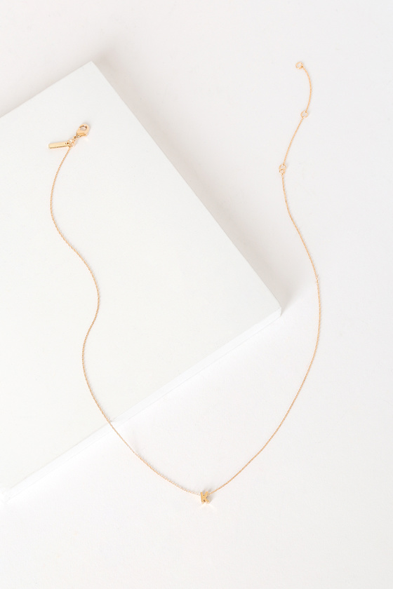 Chic Charm Necklace "K" Charm Necklace Dainty Gold Necklace Lulus
