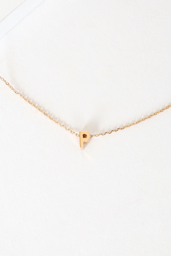 Chic Charm Necklace "P" Charm Necklace Dainty Gold Necklace Lulus