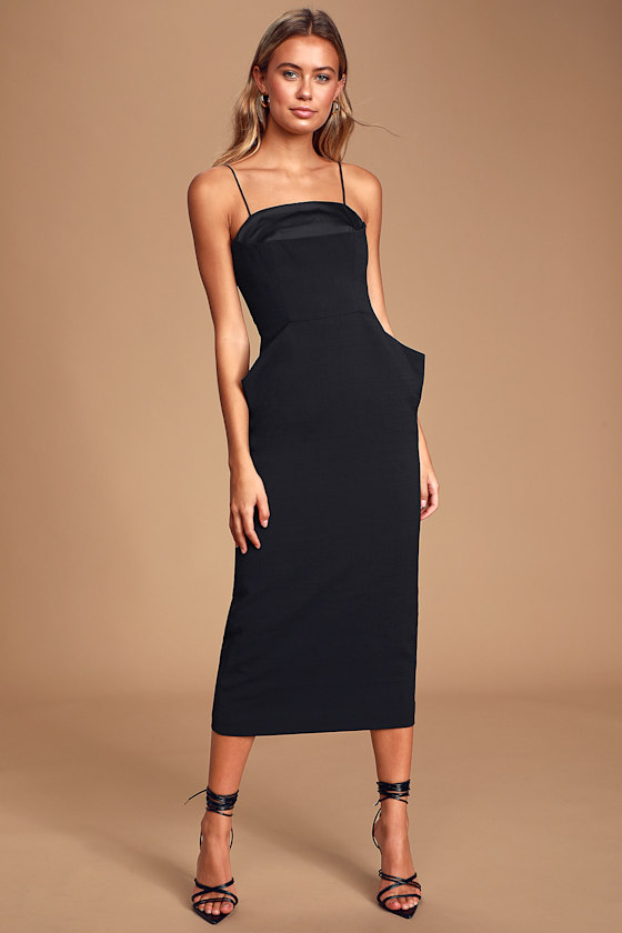Next Step Black Sleeveless Midi Dress 1
