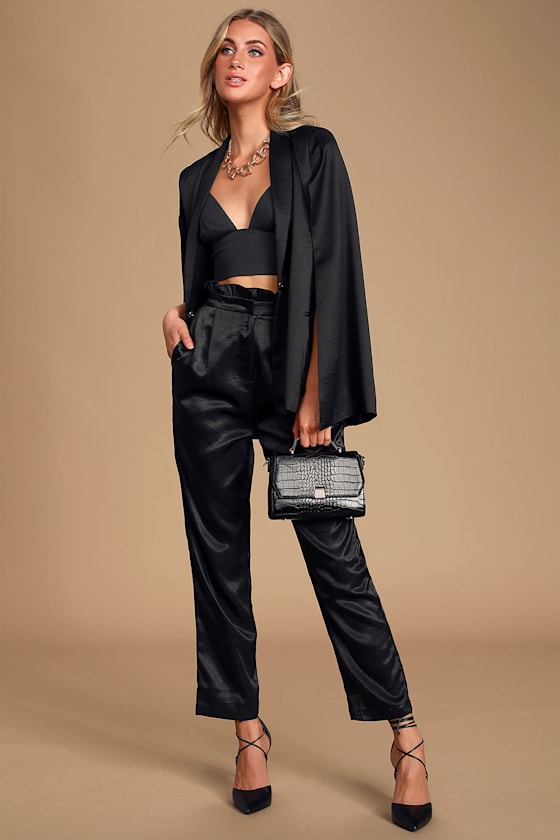 Dressed Smart Black Cape Blazer 1