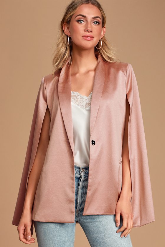 Chic Mauve Pink Cape Mauve Cape Blazer Mauve Blazer Cape Lulus