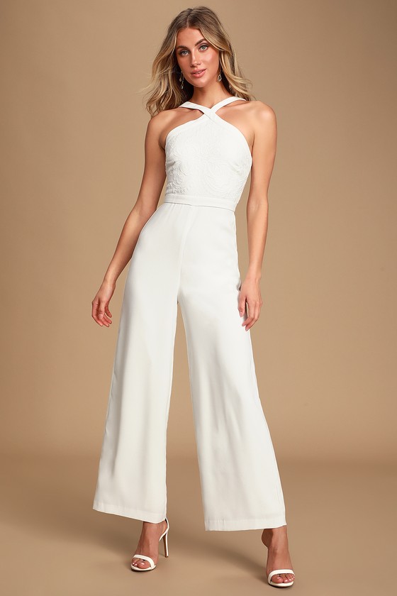 Ever New Ally - White Jumpsuit - White Embroidered Jumpsuit - Lulus