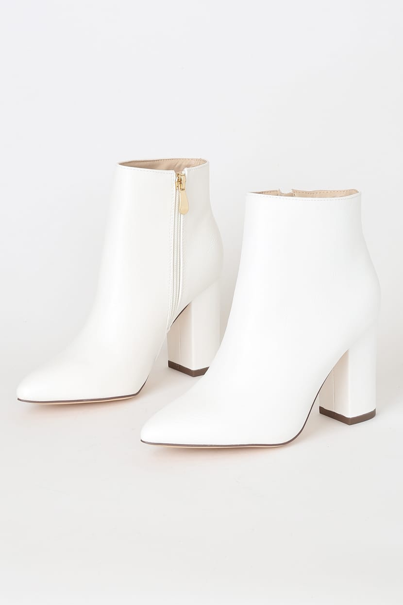 Chic White Booties - High Heel Booties - Ankle Booties - Lulus