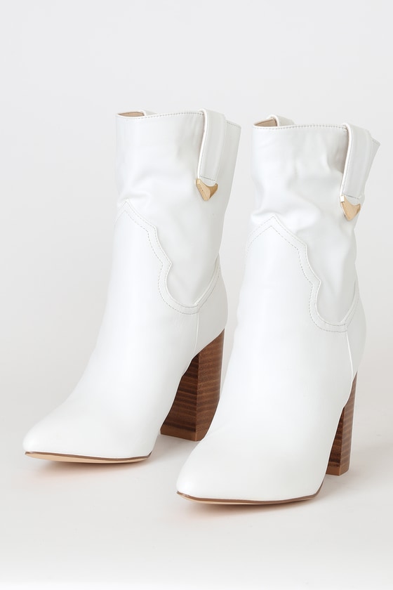 white ankle boots