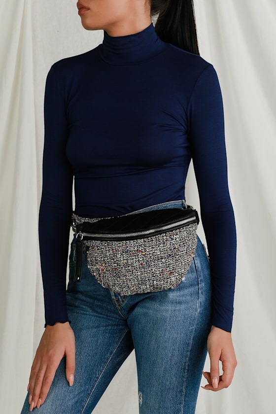 Karlie Black Multi Tweed Fanny Pack 2