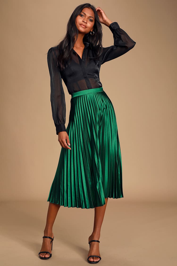 Zara юбка плиссе зеленая