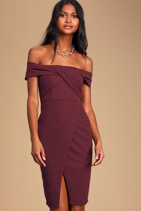 Off the shoulder on sale twisted waist dress