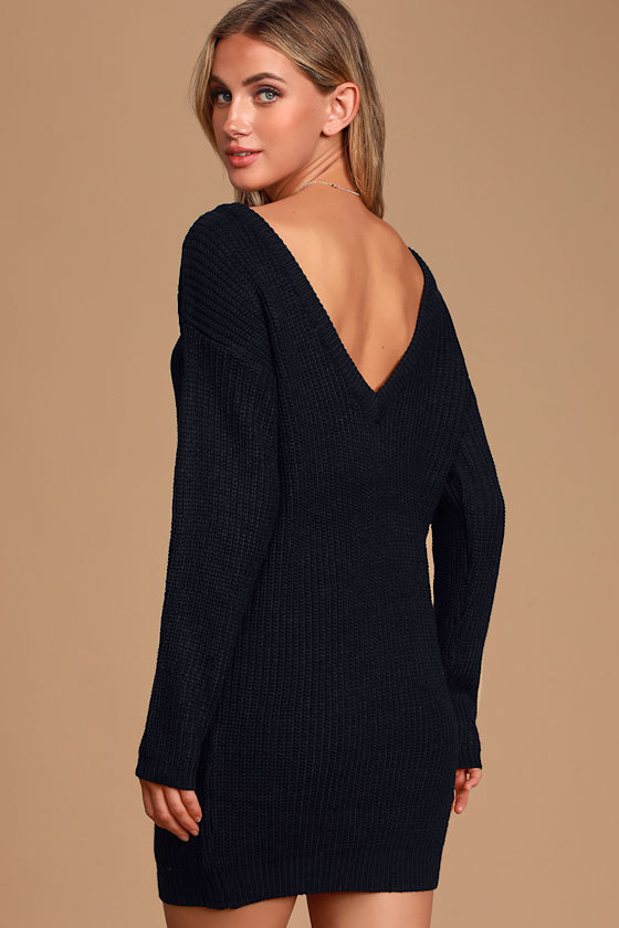 backless sweater dress