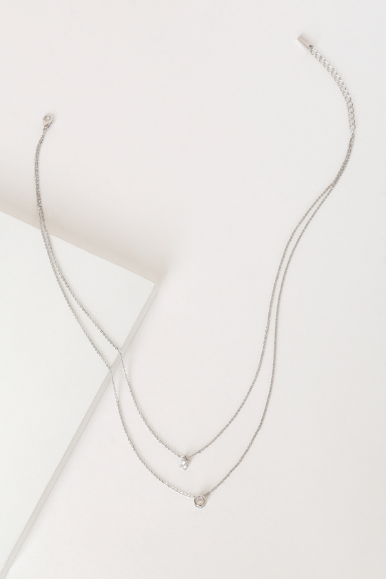 Life Story Silver Rhinestone Layered Necklace 4