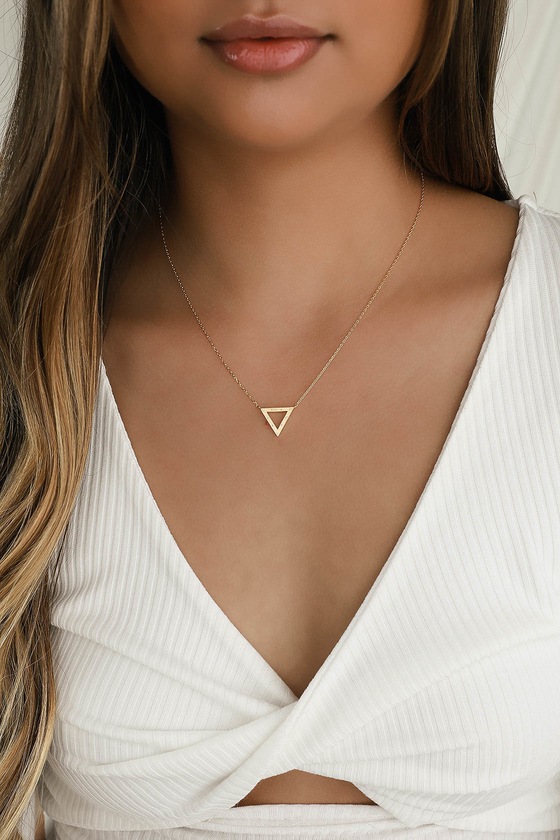 Gold Triangle Pendant Necklace for Men / Personalized Mens Gift –  All-For-Men