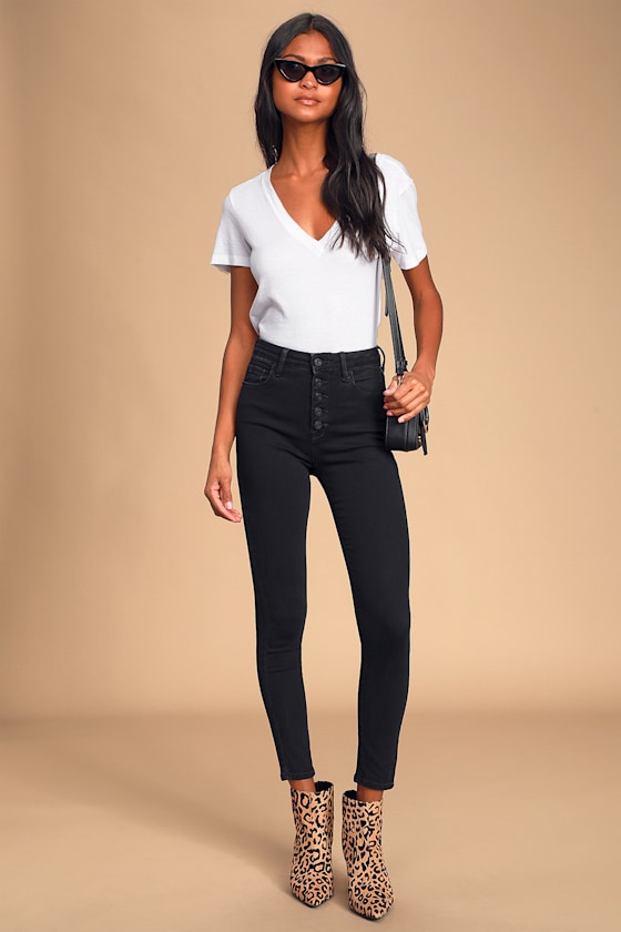 Taylor Black High-Waisted Skinny Jeans 1