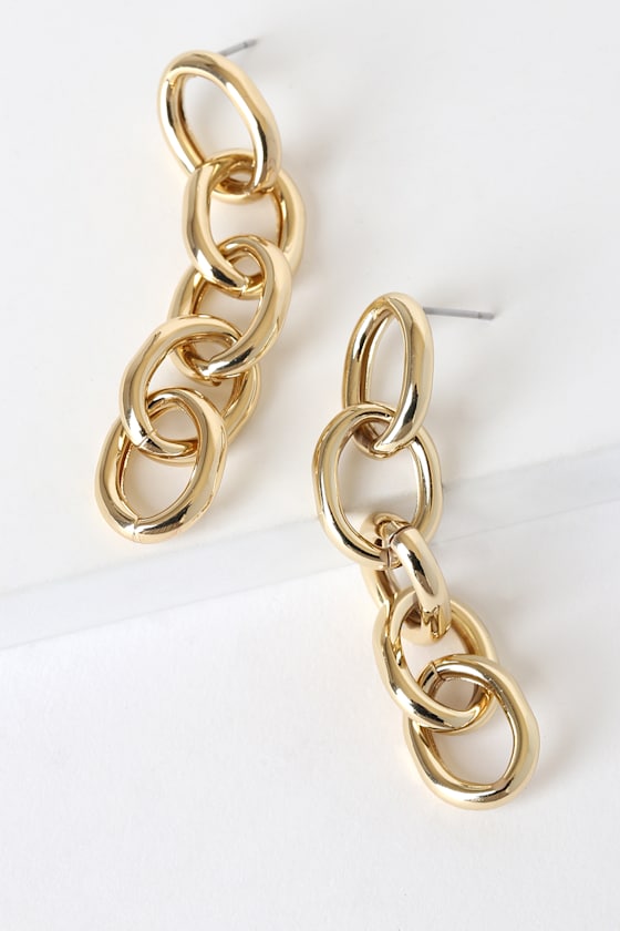 Forever Together Gold Chain Link Drop Earrings 21 Fashion at
