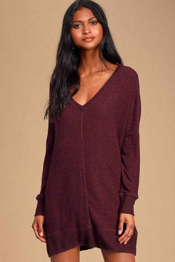 plum jumper dress