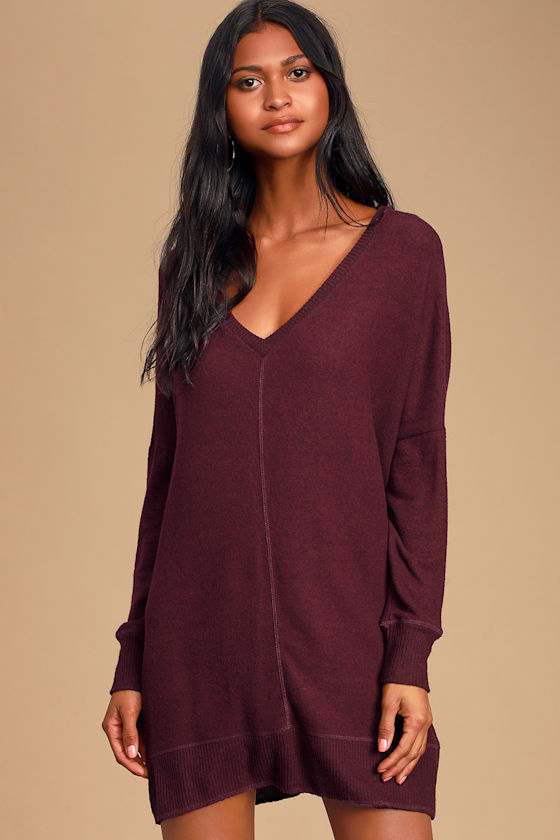 Plum Dusk Reverie Long Trench Dress