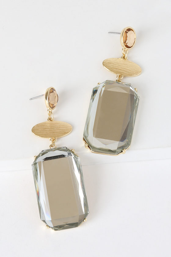 Milestone Gold Rhinestone Statement Earrings 2
