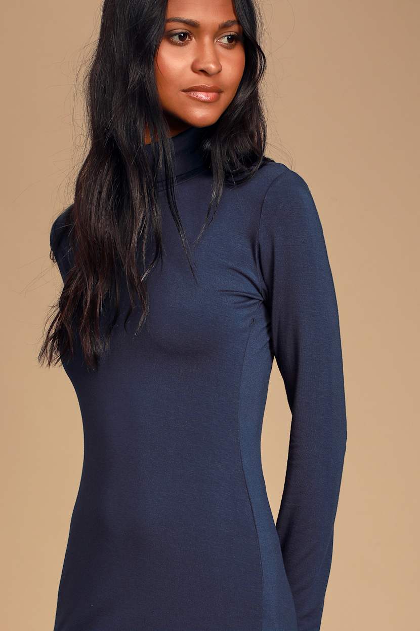 chinese dress ladies Lukea Long Sleeve Mini Dress | Navy | Womens main image 1