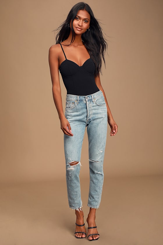 Wow 'Em Black Bustier Bodysuit 5