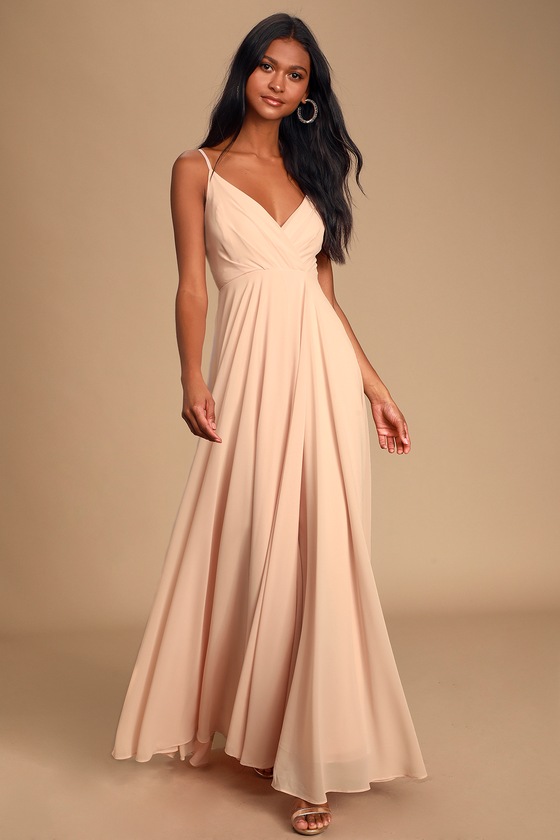 Update more than 147 blush pink gown with sleeves best