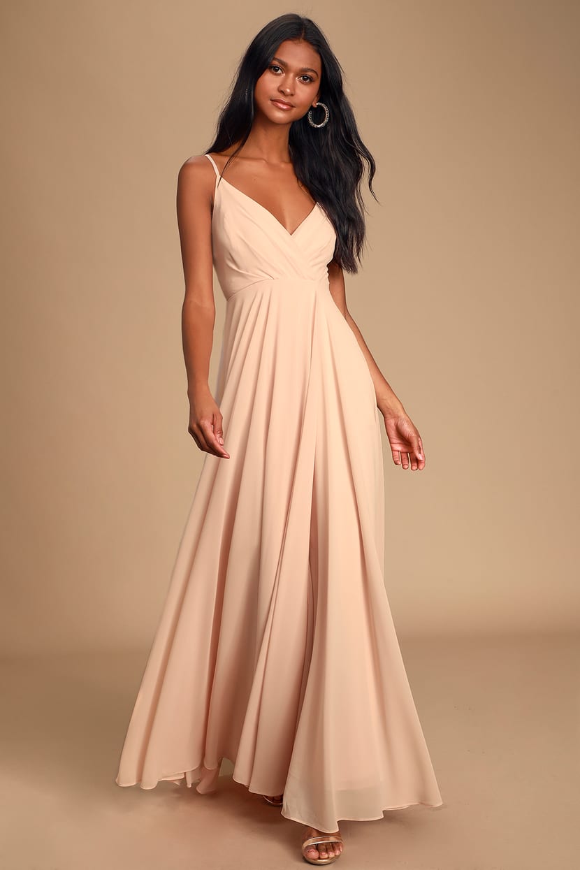 Lovely Blush Pink Dress - Maxi Dress - Gown - Bridesmaid Dress - Lulus