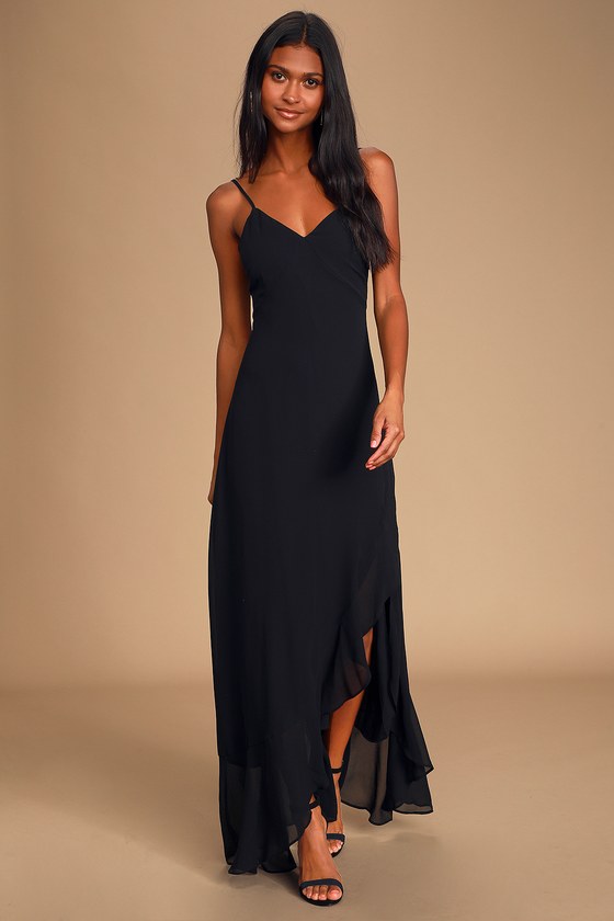 Lovely Maxi Dress - Black Maxi Dress - Ruffled Maxi Dress - Lulus