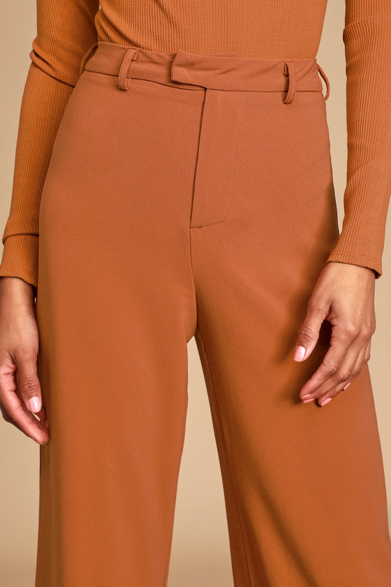 brown high waisted pants