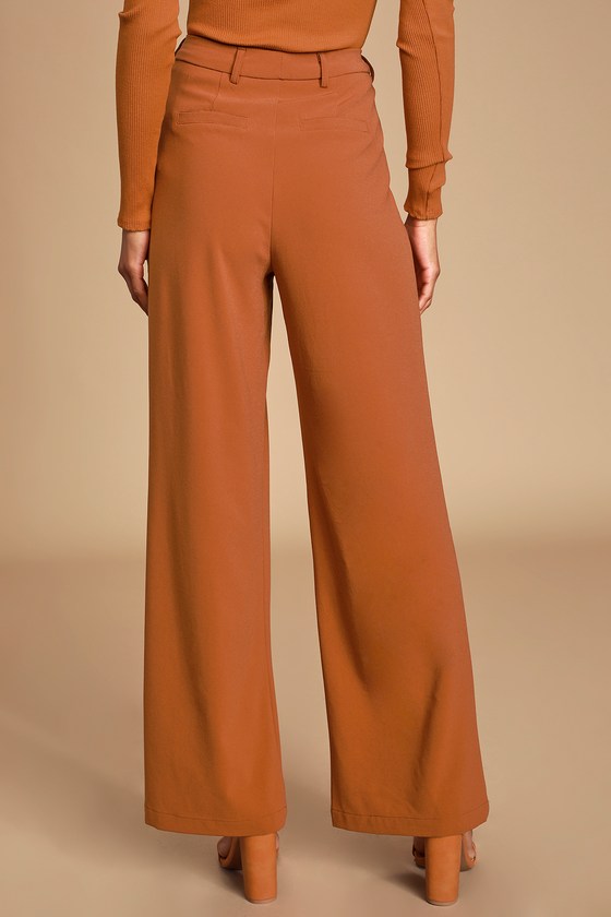 brown high waisted pants