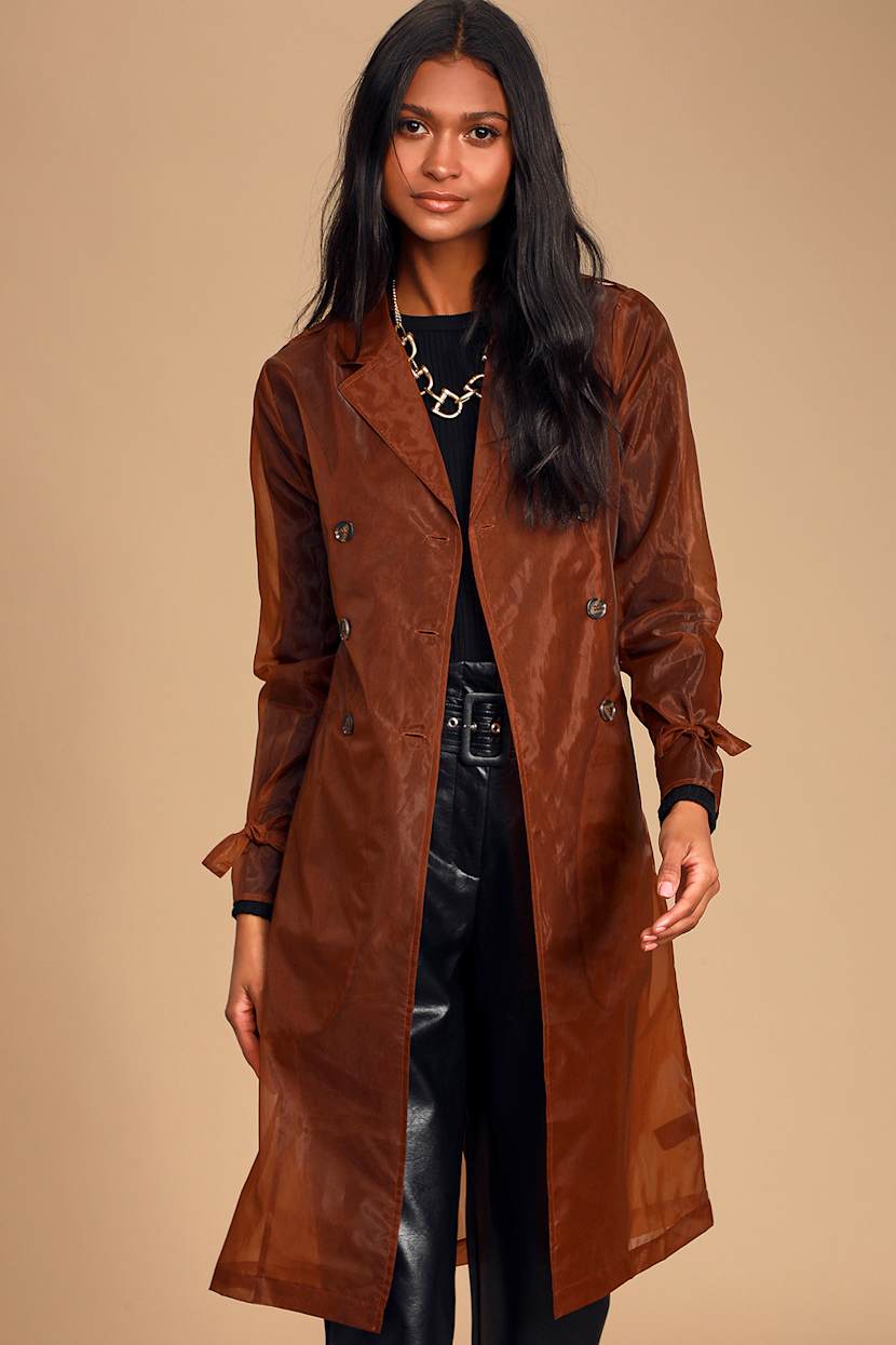 Sheer Duster - Long Brown Coat