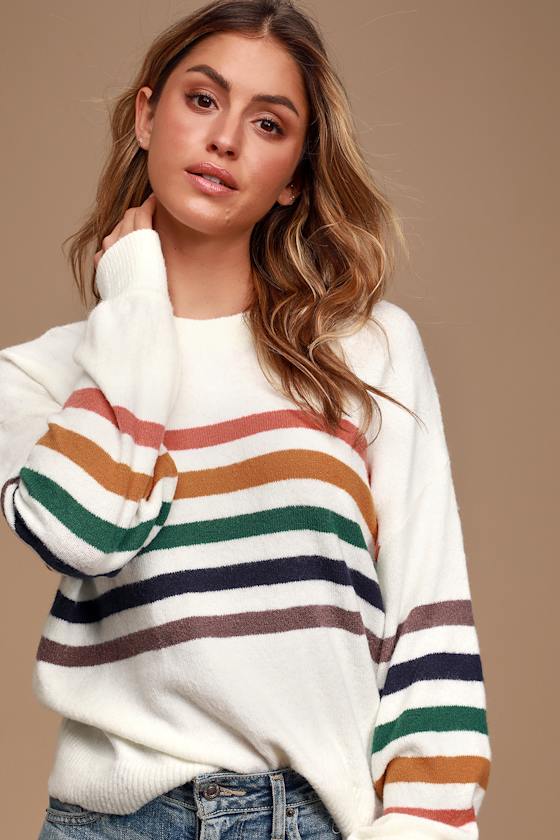 Heart to Heart Ivory Multi Striped Sweater - thumbnail 4