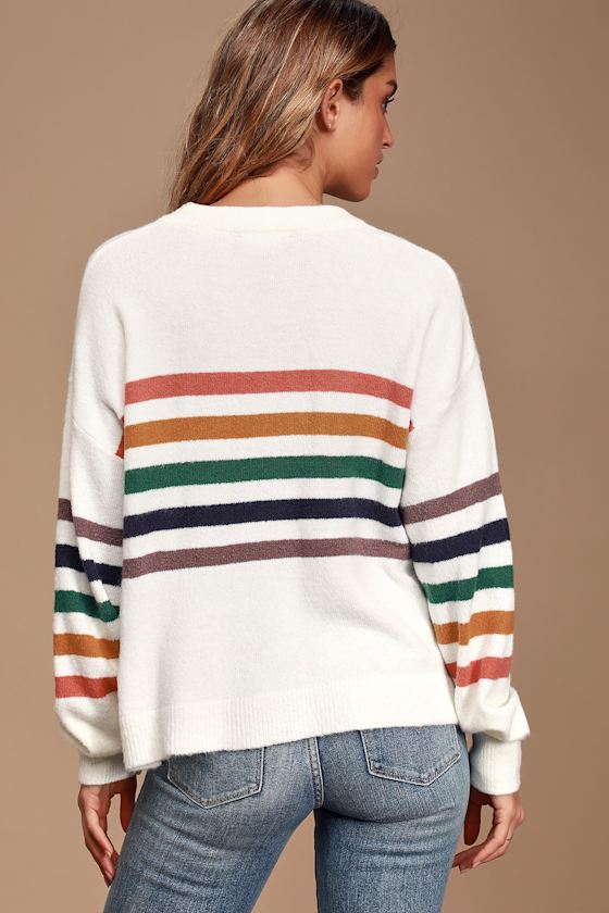 Heart to Heart Ivory Multi Striped Sweater - thumbnail 2