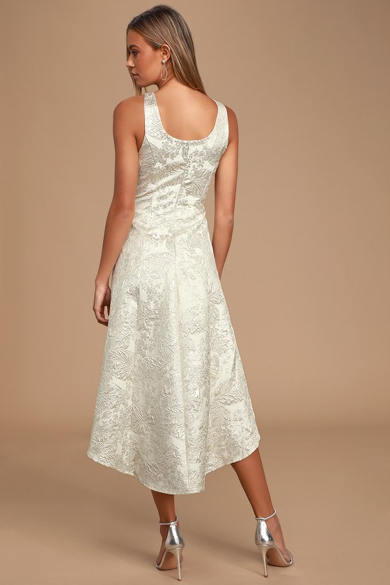 l'or Flower Jacquard Dress White ロル
