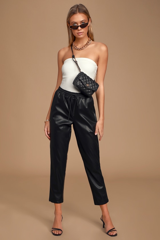 styling leather joggers