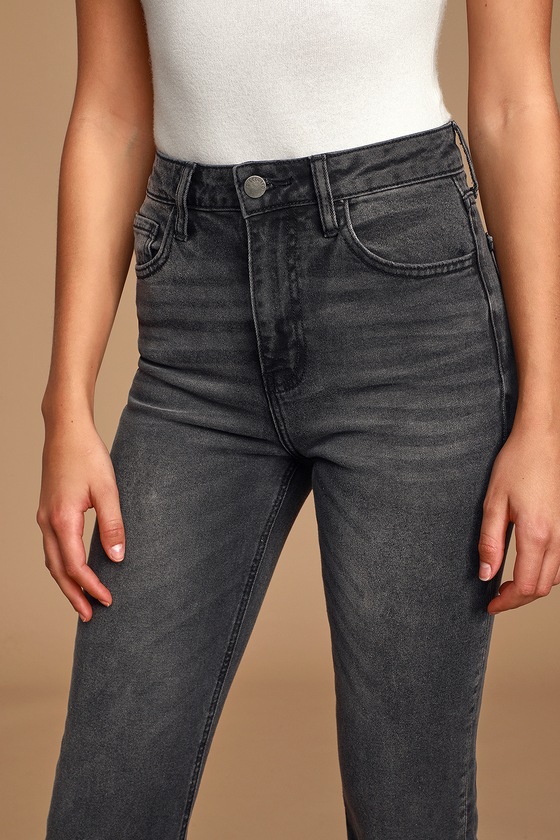 high waisted black jeans straight leg