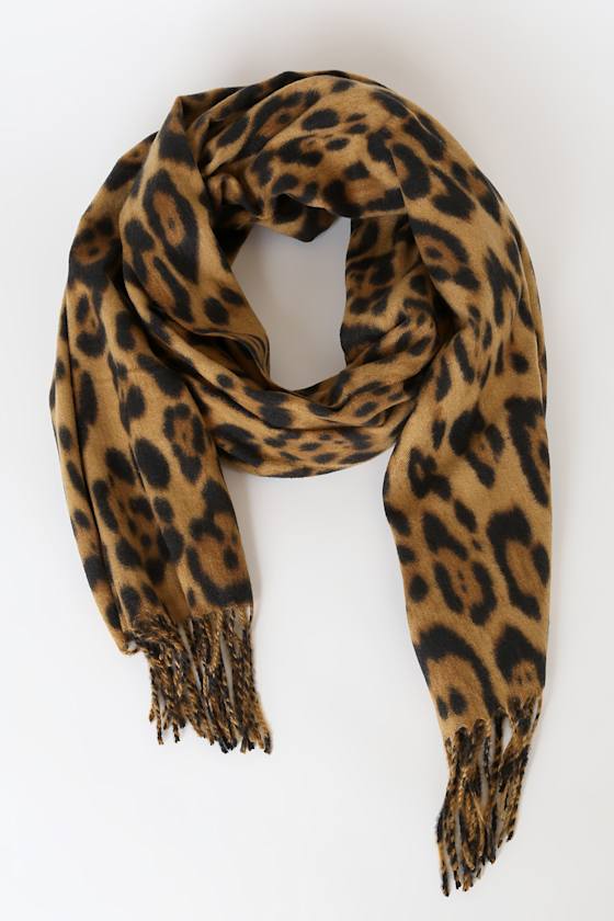 In the Wilderness Brown Leopard Print Oversized Scarf 2