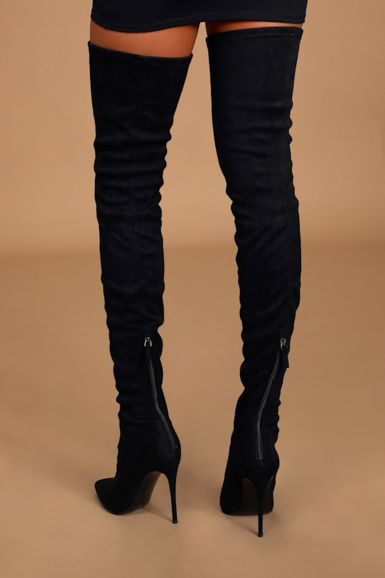 Domain Black Suede Over-the-Knee Boots 2