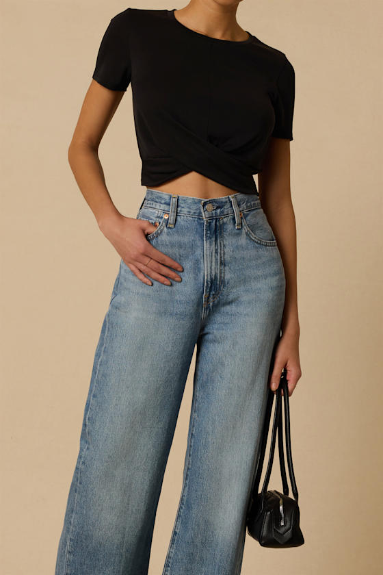 All-Access Pass Washed Black Crop Top - thumbnail 5