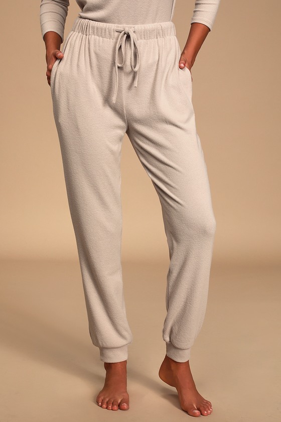 womens taupe joggers