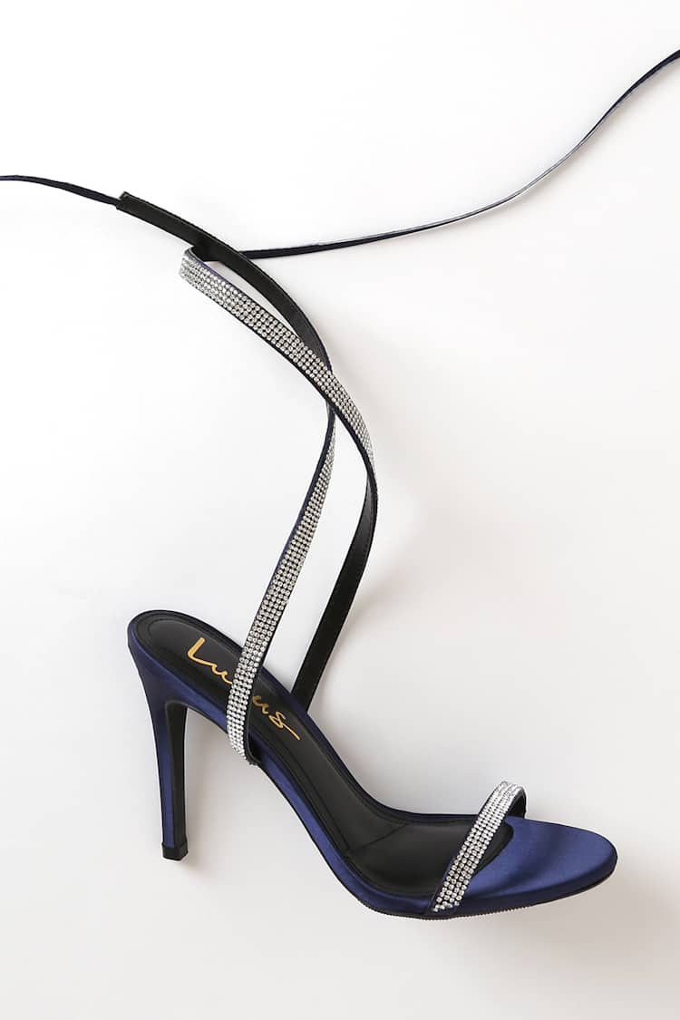 Navy Blue Lace Up Heels vlr.eng.br