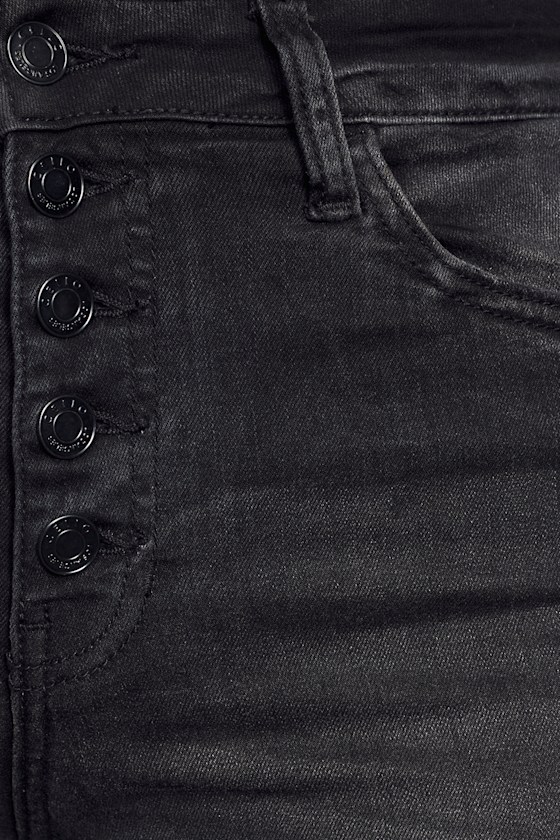 Trina Washed Black Button-Fly Flare Jeans - thumbnail 6