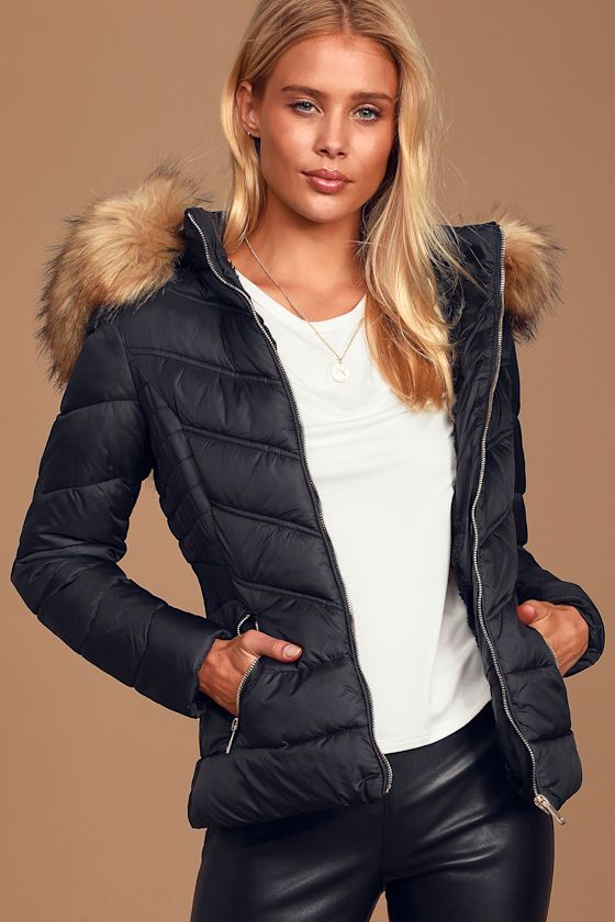 Squaw Valley Black Fitted Puffer Jacket 2
