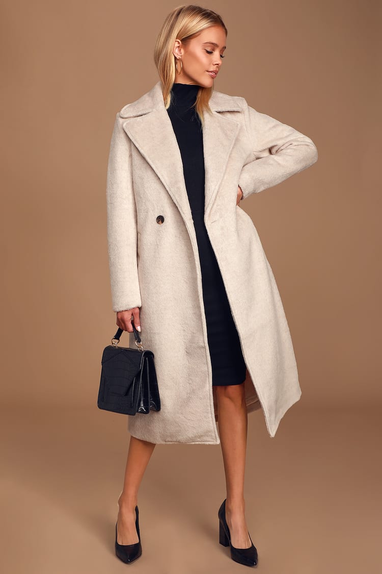 Chic Beige Coat - Coat - Double-Breasted -