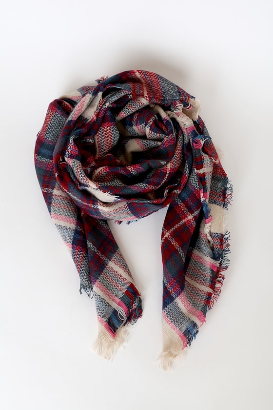 Genni Multi Plaid Oversized Scarf 2