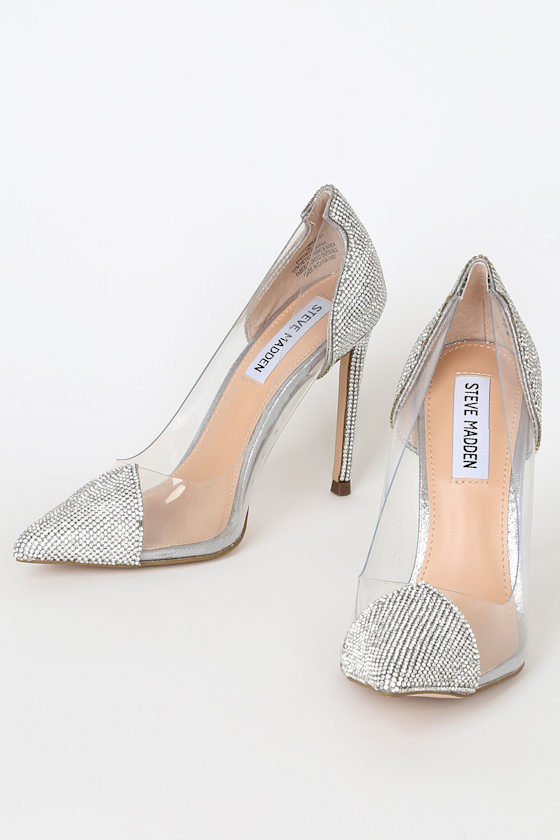 Malibu-R Rhinestone Vinyl Pointed-Toe Pumps 2