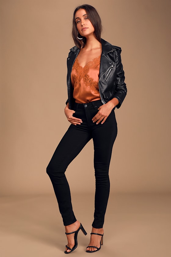 Sweetest Kiss Rust Orange Satin Lace Cami Top 4