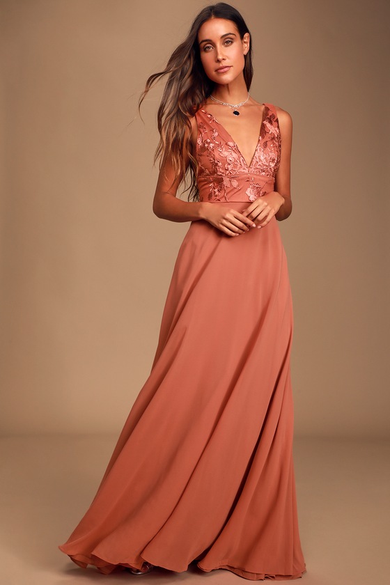 rusty rose gown