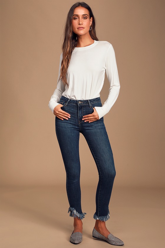 dark wash skinny jeans womens