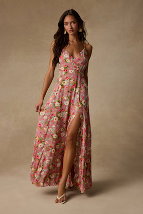 Stunning Blush Dress - Print Maxi Dress - Floral Sundress - Lulus Stunning Blush Dress - Print Maxi Dress - Floral Sundress - Lulus