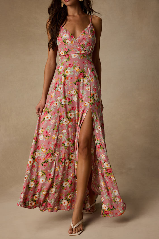 Everlasting Bliss Blush Floral Print Maxi Dress - thumbnail 4