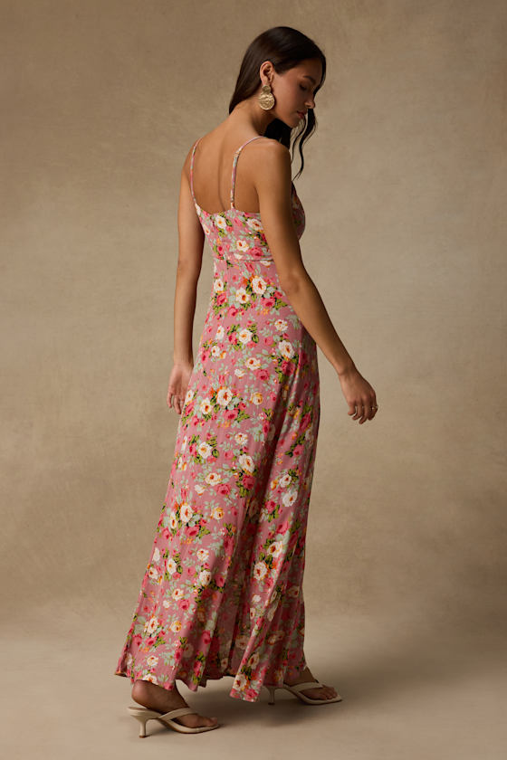 Everlasting Bliss Blush Floral Print Maxi Dress - thumbnail 5